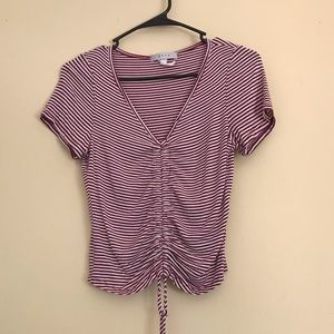 Red and White Striped Crop top